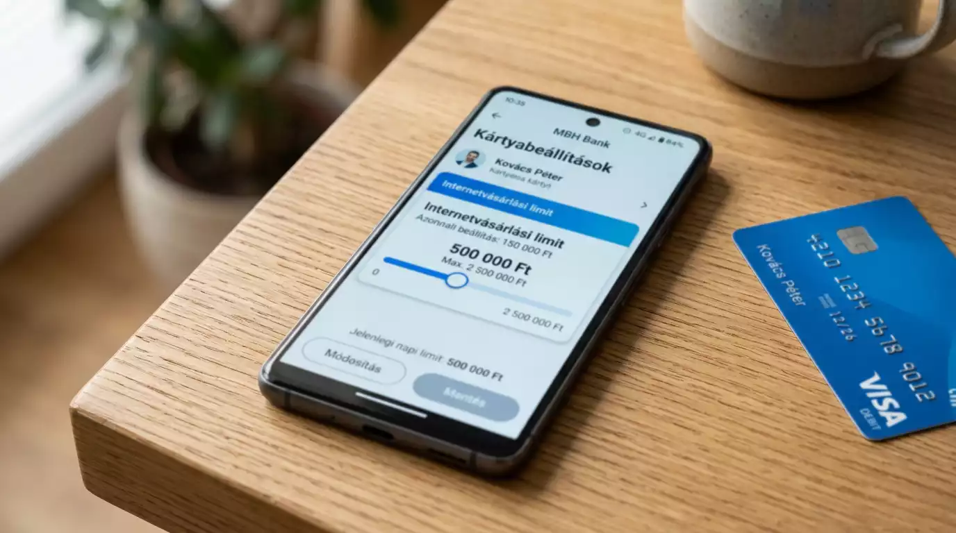 Visa kártya napi és havi internetes vásárlási limit beállítása mobilbankban